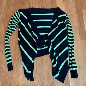 Wishlist Black/Neon Green Striped Cardigan